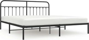 vidaXL fekete fém ágykeret fejtámlával 200 x 200 cm