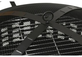 Hordozható fa tűzrakóhely rostéllyal fekete