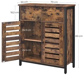 FIRA barna/fekete fiókos komód