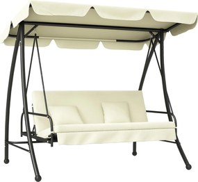 Outsunny 2 az 1-ben Hollywood Hintaszék Reclining Funkcióval, 3 Fős Kerti Hintaszék Állítható Napernyővel, Hintapad Max. 240 kg-ig, Kerti Fotel Kerthe