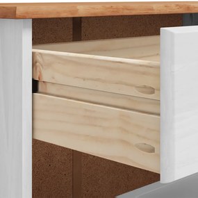 cipőszekrény ASKIM Fehér 85x35x108 cm tömör fenyőből
