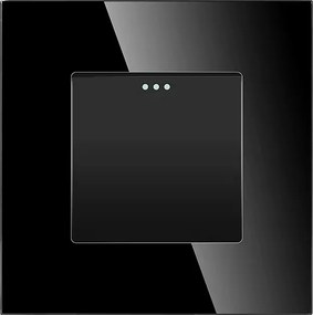 Villanykapcsoló 1G1W Szimpla Mechanikus Üveg Keret FI60 Fekete