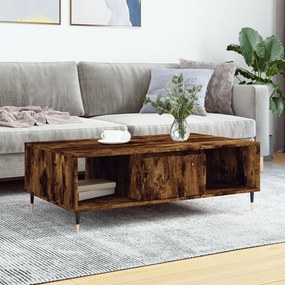 Füstös tölgy színű szerelt fa dohányzóasztal 104x60x35 cm