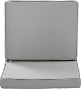 Outsunny 2 darabos ülőpárna készlet, levehető ülőpárnák, magas komfort, párnázott habpárnák, poliészter anyag világosszürke | Aosom