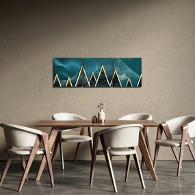Kép - telihold az arany hegyek felett (órával) (90x30 cm)