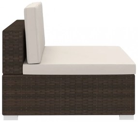 4 részes barna polyrattan kerti kanapészett párnákkal