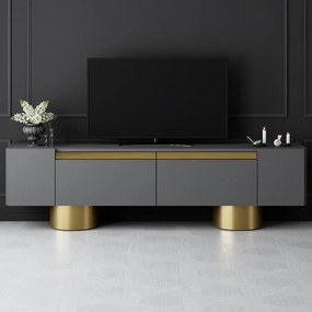 TV szekrény Bohem - Anthracite, Gold