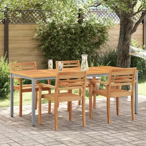 Kertasztal 200x90x75 cm Tömör Akácfa és Fém