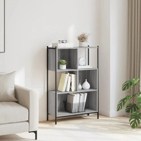 szürke sonoma színű szerelt fa könyvespolc 72x28x109 cm