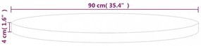kerek kezeletlen tömör tölgyfa asztallap Ø90 x 4 cm