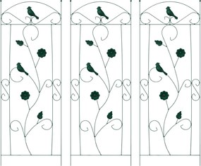 vidaXL Kerti Kerítés 3 pcs Zöld 110 x 40 cm Acél