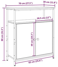 antik fa színű szerelt fa tálalószekrény 70 x 30 x 80 cm