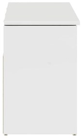 magasfényű fehér szerelt fa cipőpolc 102x30,5x45 cm