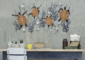 Vas fali panel teknős 132,7x5,7x69,9cm