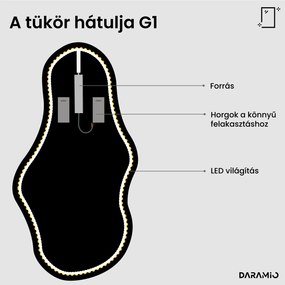 Atipikus tükör LED világítással G1