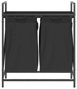 fekete tölgyfa mosodai kosár 2 rekeszes polccal