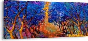 Kép - őszi fa koronák, modern impresszionizmus (120x50 cm)