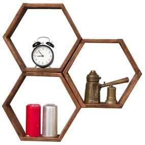 3 db ELFO falipolc 38x58 cm barna készlet