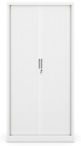 Fém szekrény harmonika ajtókkal DAMIAN, 900 x 1850 x 450 mm, fehér