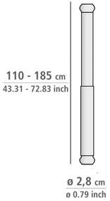 WENKO 24888100 - LUZ zuhanyrúd, 185 x 2,8 cm, rozsdamentes acél, fényes króm