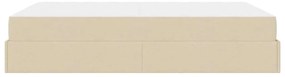 Ágykeret tárolóval Krém 160 x 200 cm szövet