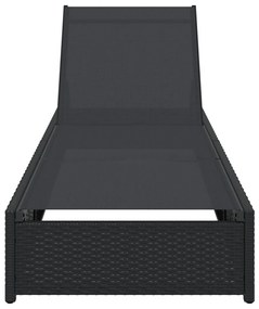 Napozóágy Fekete 60x200x27 cm Poli Rattan