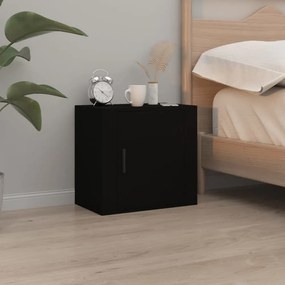 2 db fekete falra szerelhető éjjeliszekrény 50 x 30 x 47 cm