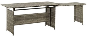 2-részes szürke polyrattan kerti bútorszett párnákkal