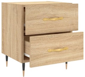 2 db sonoma tölgy színű szerelt fa éjjeliszekrény 40x35x47,5 cm