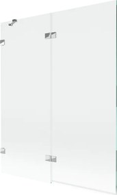Mexen Lunar, 2-szárnyú bal oldali fürdőkád paraván 140 x 150 cm, átlátszó, króm - 897-140-100-01-00-L