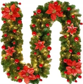 KarĂĄcsonyi FĂŒzĂ©r SƱrƱ Led LĂĄmpĂĄkkal 270 cm BombĂĄk VirĂĄg PrĂ©mium MinĆsĂ©g