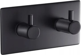 Aikzik Öntapadós törölközőtartó 2 akasztóval, fekete