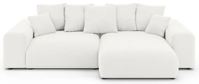 Fehér kinyitható tárolóhelyes sarokkanapé (variálható sarok) Luma – Ropez