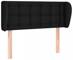 fekete szövet fejtámla szárnyakkal 93x23x78/88 cm