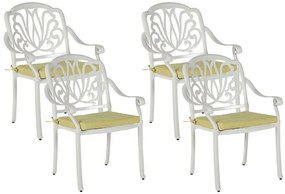 Fehér kerti szék négydarabos szettben ANCONA Beliani