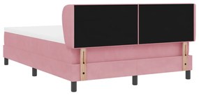 Boxspring Ágy Mattal Rózsaszín 140x200 cm Bársony