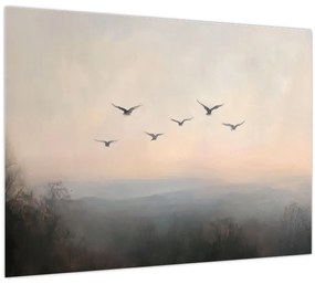 Üveg kép - Madárcsapat (70x50 cm)