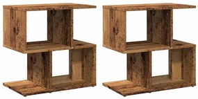 Éjjeliszekrények 2 db Régi fa 50x30x51,5 cm Gépelt fa