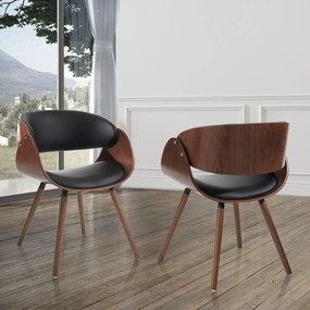 Fekete-sötétbarna kárpitozott karfás étkezőfotel Visby Evo – Tomasucci