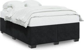 vidaXL fekete bársony ágykeret matrac nélkül 140 x 190 cm