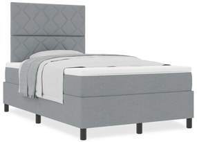 Box Spring Ágy matresszel Világosszürke Kis Dupla Szövet