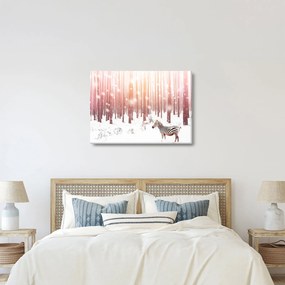 Kép - Zebra egy havas erdőben (70x50 cm)