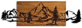 Fali dekoráció 93x29 cm hegy motívum fa/fém