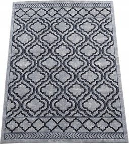 Marokkói szőnyeg szürke, plüss mintás 200x300