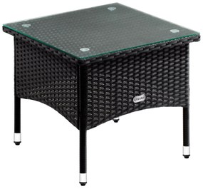 Casaria® Rattan asztalka 50x50x45 cm - fekete