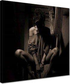 Vászonkép 30x30 Szépia lány