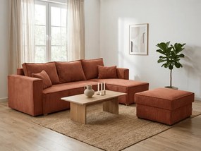 Terrakotta színű SMART COSARO taburet tárolóval 65x65 cm