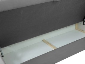 Franciaágy 140 cm Gunzy (szürke) (ágyráccsal és matraccal) (tárolóhellyel). 1104126