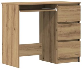 kézműves tölgy színű szerelt fa íróasztal 90x45x76 cm
