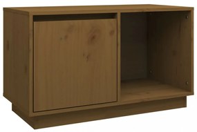 mézbarna tömör fenyőfa TV-szekrény 74x35x44 cm